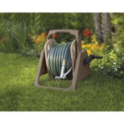 Suncast Hose Handler 100 Ft. Taupe Retractable Wall Mounted Hose Reel -Watering Zone 0aaa3df4 ef88 498d 8040 f3d7c7ca2a5a