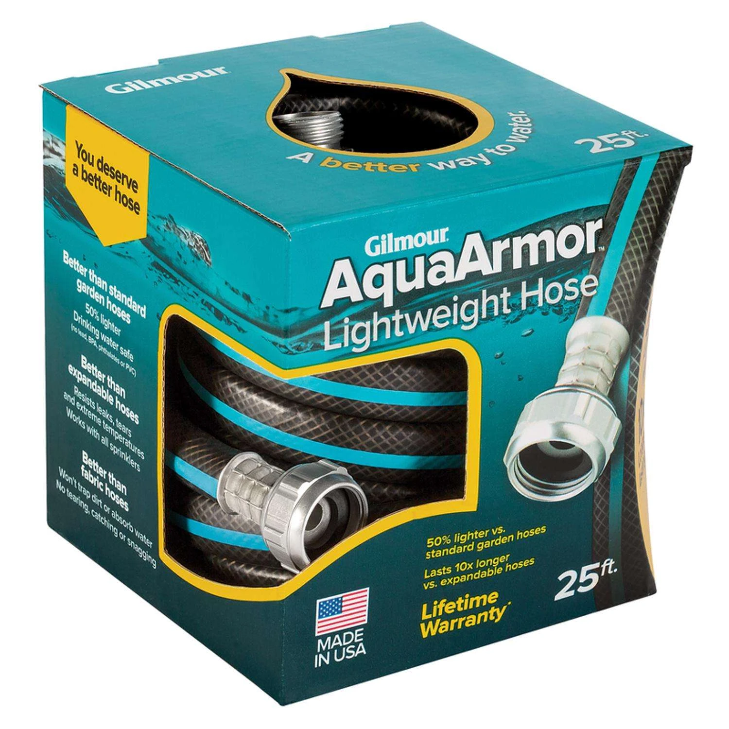 Gilmour AquaArmor 1/2 In. D X 25 Ft. L Lightweight Garden Hose 2 Gilmour AquaArmor 1/2 In. D X 25 Ft. L Lightweight Garden Hose