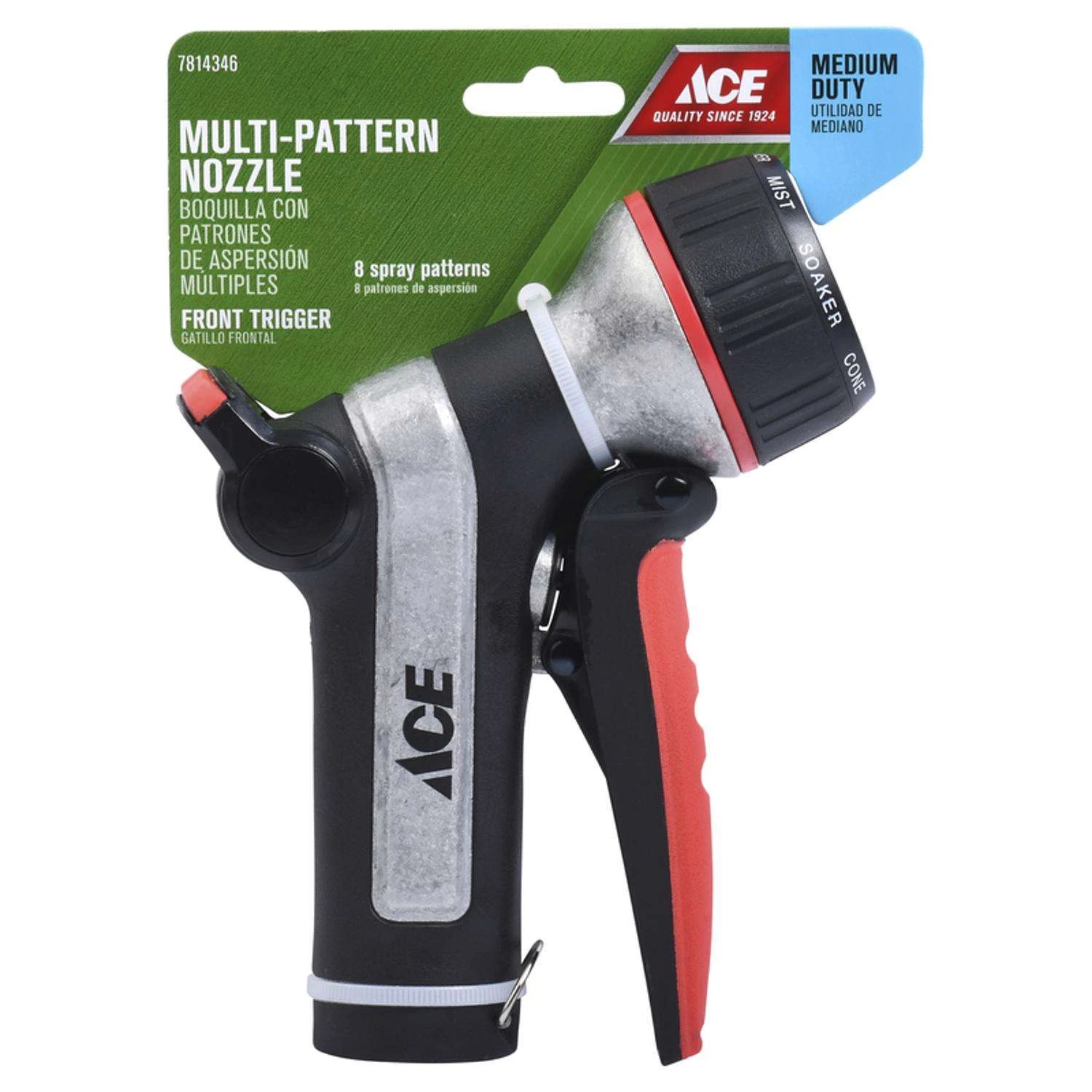 Ace 8 Pattern Metal Heavy-Duty Hose Nozzle 3 Ace 8 Pattern Metal Heavy-Duty Hose Nozzle
