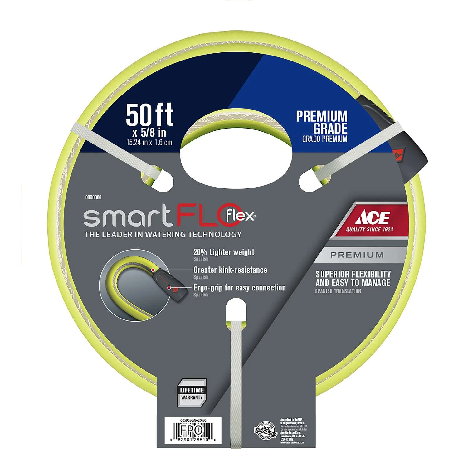 Ace SmartFLO Flex 5/8 In. D X 50 Ft. L Light Duty Premium Grade Garden Hose 3 Ace SmartFLO Flex 5/8 In. D X 50 Ft. L Light Duty Premium Grade Garden Hose