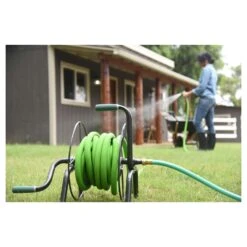 Yard Butler 75 Ft. Silver Free Standing Hose Reel 8 Yard Butler 75 Ft. Silver Free Standing Hose Reel -Watering Zone 4b97ad50 9c14 4cc8 8dfc d59193e5fb42