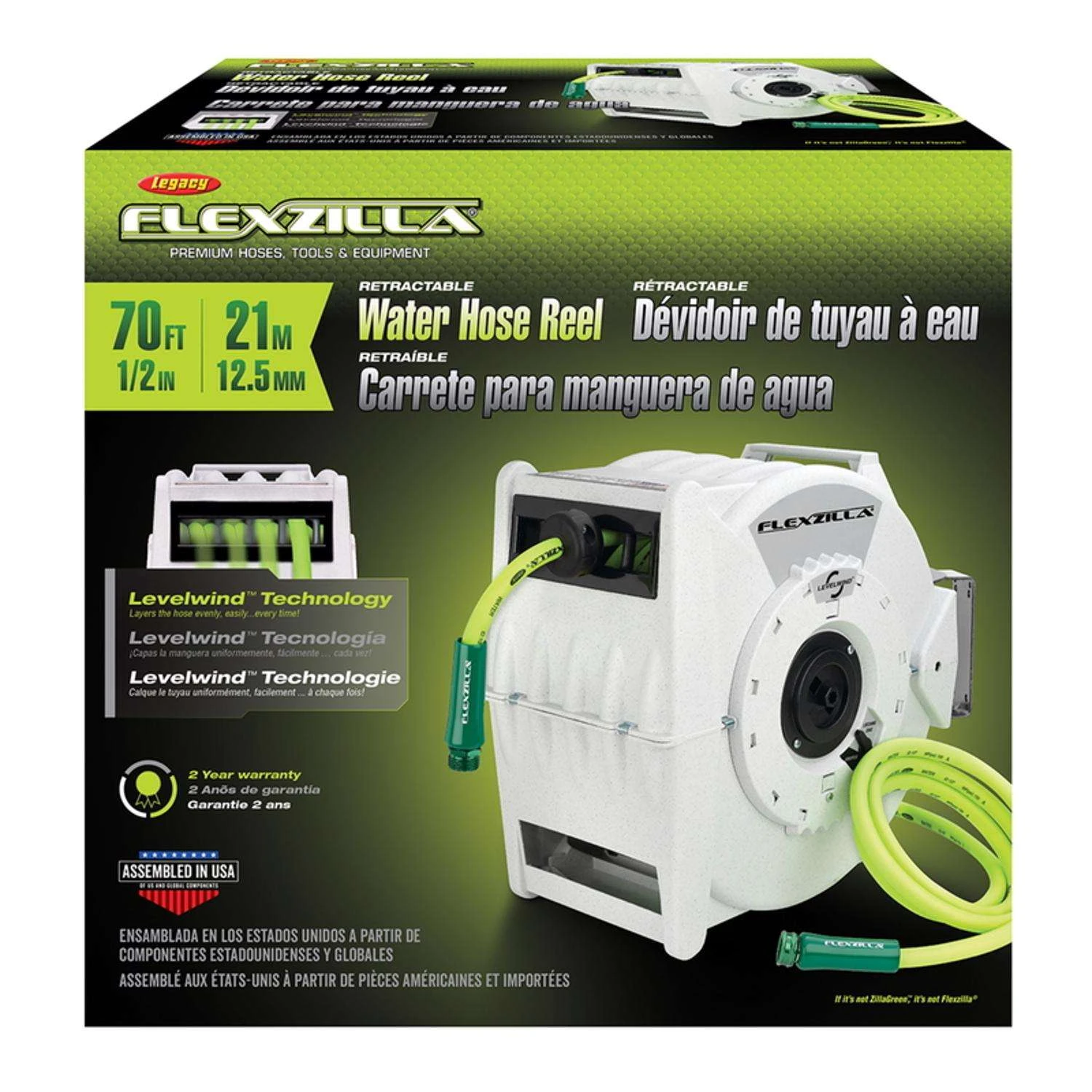 Legacy Flexzilla 1/2 In. D X 70 Ft. L Premium Grade Hose And Reel 3 Legacy Flexzilla 1/2 In. D X 70 Ft. L Premium Grade Hose And Reel