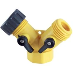 PlumbCraft Plastic Y-Hose Connector With Shut Offs