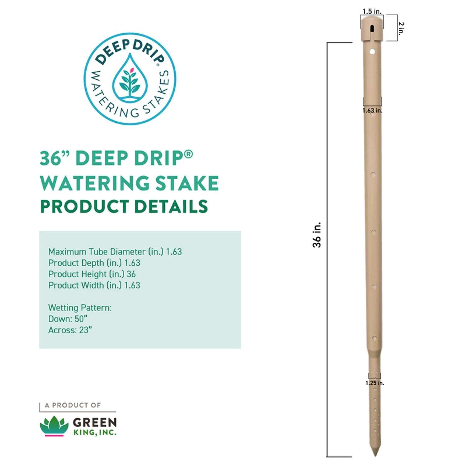 Deep Drip For 1/4 In. Tubing Drip Irrigation Watering Stake 36 In. H 1 Pk 5 Deep Drip For 1/4 In. Tubing Drip Irrigation Watering Stake 36 In. H 1 Pk - Image 3