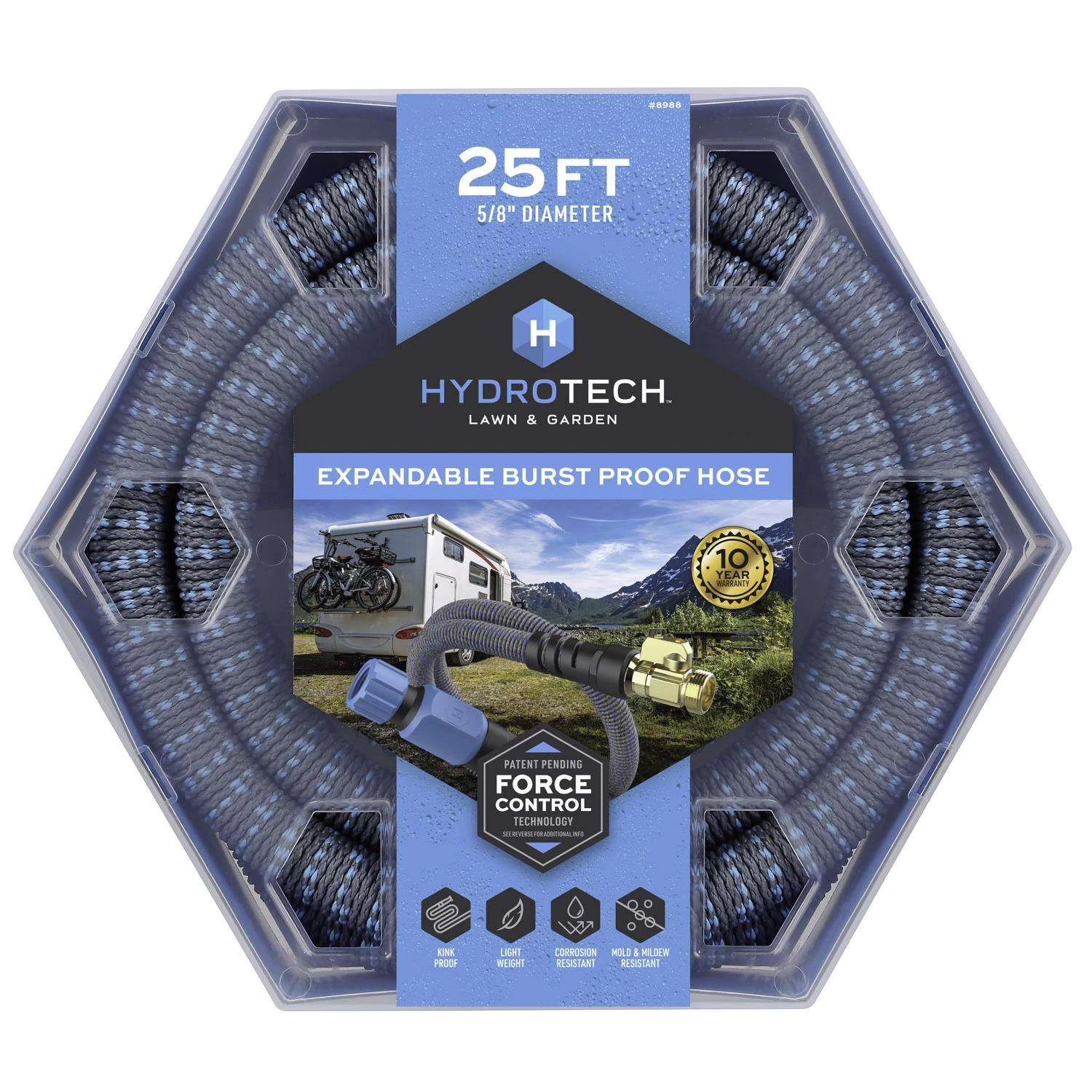 Hydrotech 5/8 In. D X 25 Ft. L Medium Duty Expandable Lightweight Garden Hose 3 Hydrotech 5/8 In. D X 25 Ft. L Medium Duty Expandable Lightweight Garden Hose