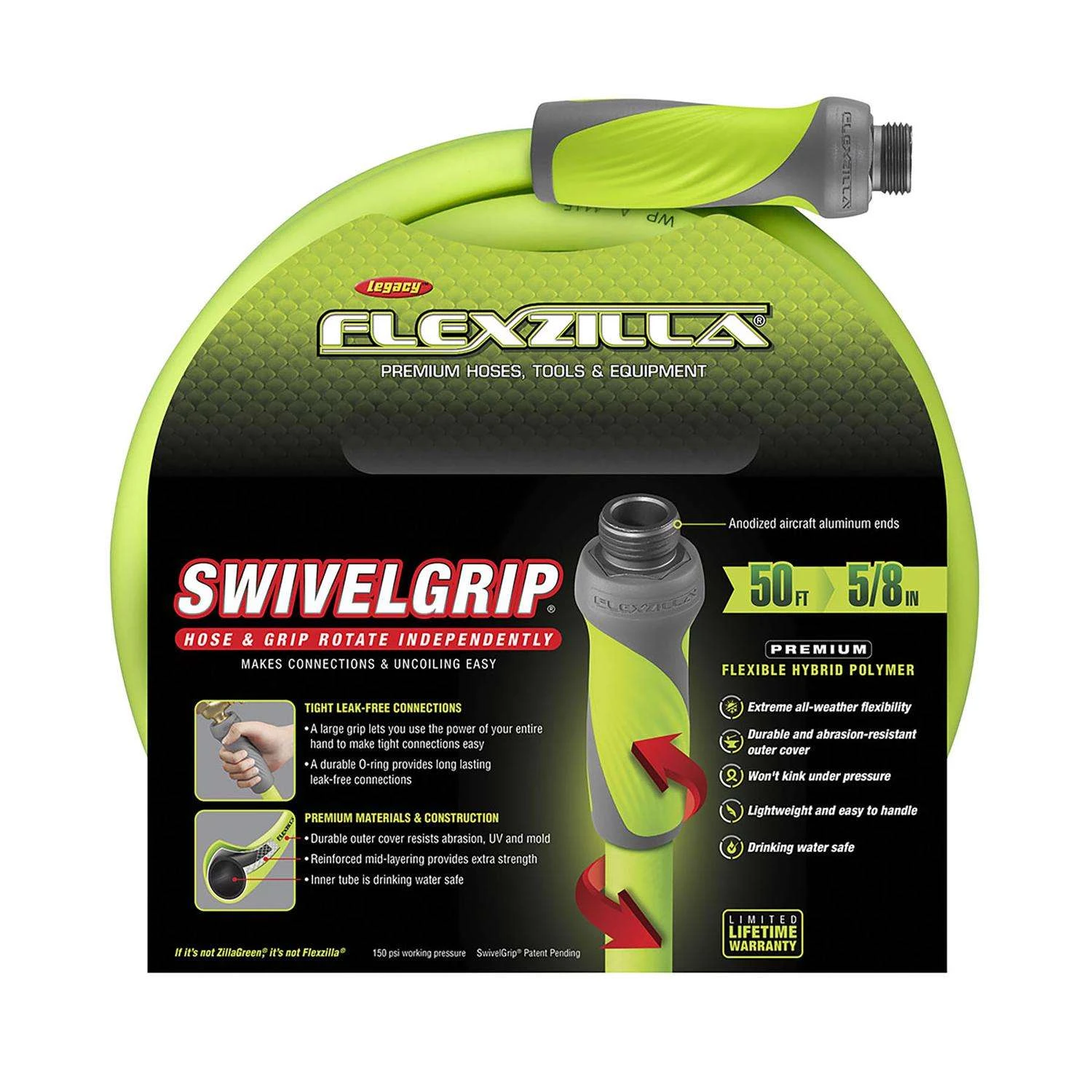 Legacy Flexzilla 5/8 In. D X 50 Ft. L Garden Hose 3 Legacy Flexzilla 5/8 In. D X 50 Ft. L Garden Hose