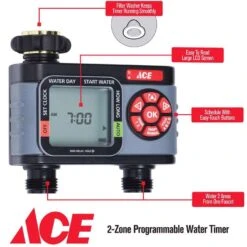 Ace HydroLogic Programmable 2 Zone Digital Water Timer -Watering Zone eed9add8 88bc 4f9e a8d4 24274033a567
